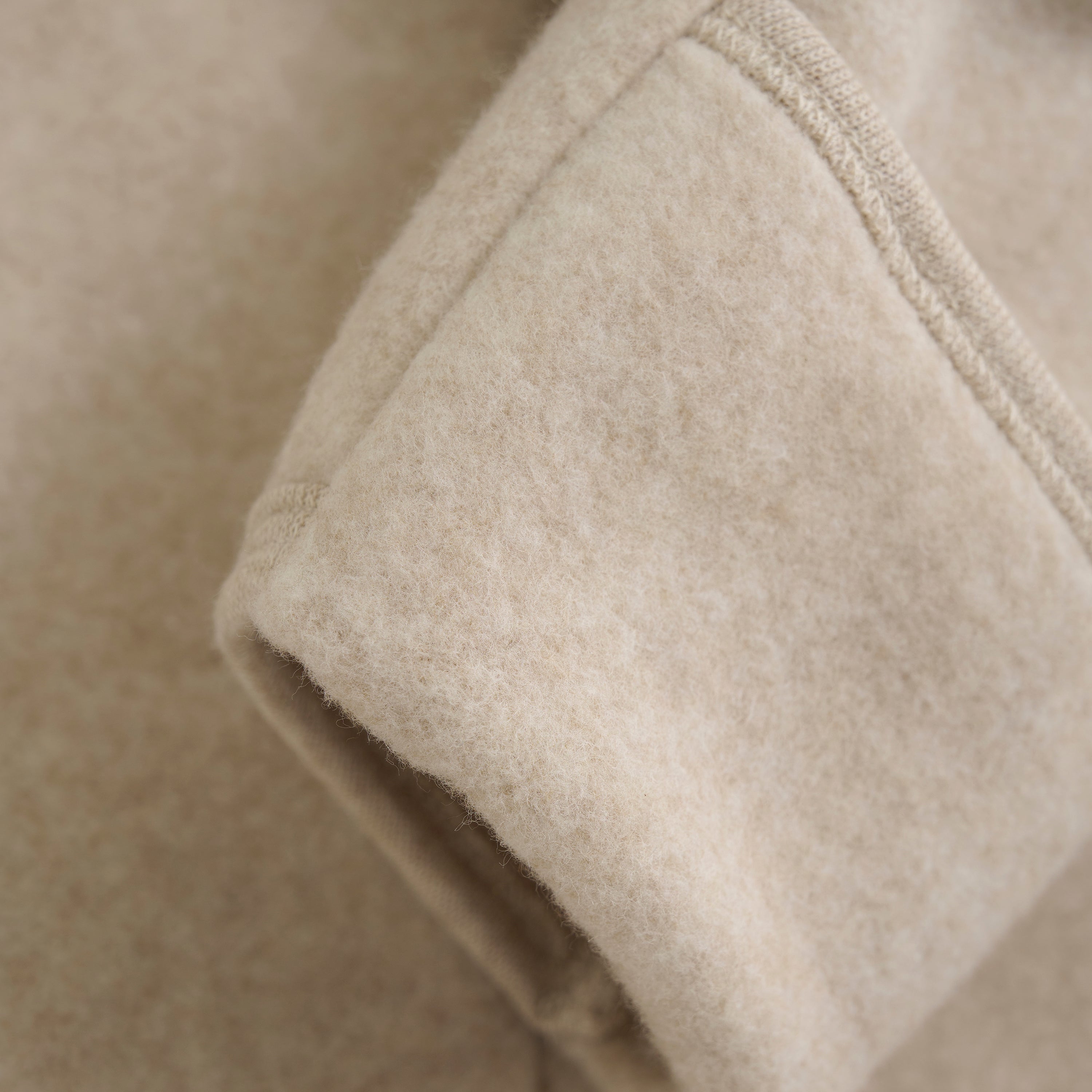 Pram Suit Ears Cotton Fleece - Camel Melange